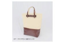 レディース　国産　キャンバスリュックサック　7M7-1048（ナチュラル×ライトブラウン）