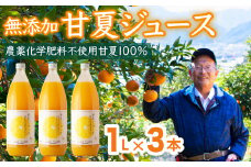 甘夏 （農薬化学肥料不使用）無添加100％ジュース1L×３本   尾鷲市 甘夏屋 平山農園   HI-7