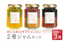  無添加 手作り２層ジャム　160g × ３種セット＜お試し商品＞保存料 着色料 不使用  ジャム フルーツ 苺 いちご イチゴ キウイ マンゴー ブルーベリー ミルク milk 果物 果肉 パン 朝食 朝ご飯 贈り物 贈答 箱詰め プレゼント ギフト 手作り ハンドメイド  詰め合わせ スイーツ おやつ ケーキ パンケーキ 美味しい 三重県 尾鷲市 KA-35