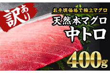 訳あり 天然本マグロ 中とろ柵 約400g  ＜お試し商品＞クロマグロ 黒鮪 本鮪 まぐろ 中トロ 解凍 鮪 魚介類 漬け マグロ ユッケ 海鮮 本マグロ ネギトロ 刺し身 さしみ  ふるさと人気 ふるさとおすすめ 三重県 尾鷲市 CH-95