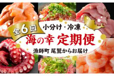 【全６回】 漁師町 尾鷲 からお届け！ 海の幸 定期便 ＜300セット限定＞　小分け バラ凍結 ストック 便利 新鮮 鮮魚 さかな たっぷり 家庭用 おかず 手軽 簡単 冷凍 厳選 サーモン ブリ マグロ ネギトロ えび タコ  三重県 尾鷲市 OW-9