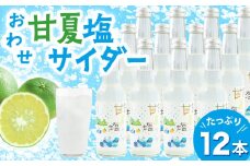 海洋深層水 から作った 塩 を使った 甘夏 塩 サイダー  ［香料・酸味料・保存料不使用］ たっぷり 12本  炭酸  ジュース  ギフト  贈り物  詰め合わせ  三重県 尾鷲 しお学舎  MO-23