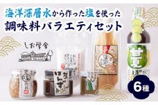 海洋深層水 から作った 塩 を使った 調味料 バラエティ セット  ジャパンフードセレクション 受賞  おすすめ  ギフト  贈り物  詰め合わせ  塩 麹 ポン酢 たれ  三重県 尾鷲 しお学舎  MO-17