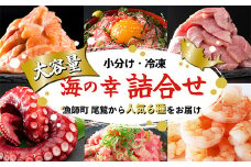 漁師町 尾鷲 からお届け！ 海の幸 大容量便 人気 6種 詰合せ ＜限定500セット＞ 大容量 小分け 冷凍 バラ凍結 たっぷり ストック 便利 新鮮 鮮魚 さけ しゃけ 鮭 サーモン アトランティックサーモン ぶり ブリ 鰤 たこ タコ 蛸 えび エビ 海老 バナメイエビ まぐろ マグロ 鮪 本マグロ  ネギトロ ねぎとろ 漬け丼  三重県 尾鷲市 OW-7