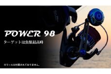 【ガンメタ×ブルー】LIVRE リブレ Power98（シマノ左 タイプ）リールサイズ 8000〜14000 亀山市/有限会社メガテック リールハンドル カスタムハンドル 国産 [AMBB046-6]