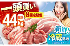 【8回定期便】一頭買い 総計44kg ええやん さくらポーク 小林ファーム /亀山市/小林ファーム [AMAB064] / 豚肉 豚 定期便 全部位 肩ロース ロース バラ モモ ヒレ フィレ
