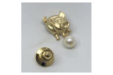 5-03三重県産あこや真珠7.０mm金色メッキタックピン
