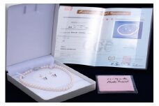 600-06[花珠鑑別]あこや真珠花珠ネックレス・イヤリングセット(8.0-8.5mm)