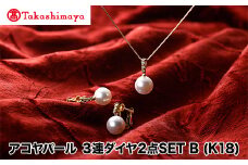 【髙島屋選定品】長谷川パール　アコヤパール　2点SET B (K18)（TA-1682）