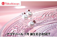 【髙島屋選定品】長谷川パール　アコヤパール　1月　誕生石２点SET（TA-1796）