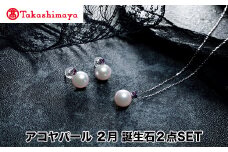 【髙島屋選定品】長谷川パール　アコヤパール　２月　誕生石２点SET（TA-1800）