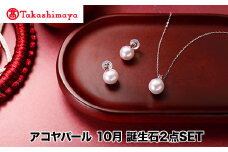 【髙島屋選定品】長谷川パール　アコヤパール　10月　誕生石２点SET（TA-1892）