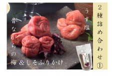 梅干し 熊野乃梅 2種詰合せ① 昔ながら（塩分25％） うす塩（塩分9％） しそふりかけ【snby0009】