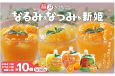 果肉入り 贅沢 みかんゼリー 3種 160g×10個 詰め合わせ 化粧箱なし ご家庭用 みかん ミカン 国産 フルーツゼリー デザート シャーベット スイーツ フルーツ 果物 くだもの おやつ なつみ なるみ 新姫 人気 おすすめ 三重県 熊野市【kmkn0067】
