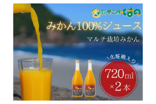 糖度12度以上【マルチ栽培みかんストレートジュース2本☆化粧箱入り】720ml×2本　温州 みかん 100% オレンジジュース  ギフト プレゼント 贈答用 三重県 熊野市【kmkn0076】