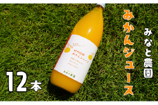 湊農園のみかん搾っただけ！【紀州熊野みかんジュース】1000ml×12本　段ボール箱【kmkn0090】