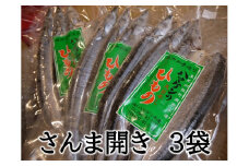 定置網のハマケン水産【さんま開き9枚☆無添加】3枚入り×3P ひもの 干物 サンマ【kmkn0105】