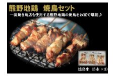 地鶏 鶏肉 熊野地鶏 焼鳥セット 5本×3P  肉 鶏肉 鳥肉 とり肉 地鶏 焼き鳥 焼鳥 炭火焼鳥 炭火焼き 惣菜 おかず 小分けパック 国産 名古屋コーチン 伊勢赤どり 三重県 熊野市【frsn0012】