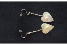 真珠 アクセサリー ピアス パール 貝 貝殻 三重県 伊勢志摩 志摩 志摩市 プレゼント ギフト 誕生日 貝細工 真珠貝 レディース チタン アコヤ真珠 アコヤ貝 アコヤ / 貝と真珠　ピアス【ハート】アコヤ
