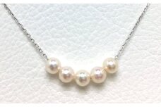真珠 アクセサリー ネックレス K14 ホワイトゴールド パール ペンダント 4ミリ ～ 4.5ミリ 結婚式 入学式 卒業式 ギフト カジュアル 誕生石 ジュエリー 記念日 誕生日 プレゼント / 老舗の真珠専門店・高品質アコヤ真珠 ペンダント 4.0～4.5ミリ 5pcs ( K14WG )