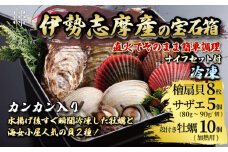 貝詰め合わせセット カンカン焼き 冷凍 牡蠣 サザエ 檜扇貝 的矢牡蠣 伊勢志摩 伊勢 志摩 三重 新鮮 ヒオウギ貝 かき カキ 的矢かき 年末年始 お正月 贈答 贈答品 海鮮 貝 魚貝類 鮮魚 名産 ギフト いせ しま 簡単 調理 浜焼き BBQ アウトドア キャンプ パーティー ニ万円 2万円 20000円 伊勢志摩の宝石箱 