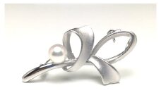 真珠 アクセサリー ブローチ パール 7mm ～ 7.5mm シルバー レディース 伊勢志摩 伊勢 志摩 冠婚葬祭 結婚式 入学式 卒業式 ジュエリー / 老舗の真珠専門店・高品質アコヤ真珠ブローチ7.0～7.5ミリ（タイプ：C）