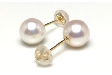 真珠 アクセサリー ピアス パール 7mm ～ 7.5mm K18 レディース 伊勢志摩 伊勢 志摩 冠婚葬祭 結婚式 入学式 卒業式 成人式 慶事 ジュエリー アコヤ真珠 / 老舗の真珠専門店・高品質アコヤ真珠ピアス7.0～7.5ミリ（K18YG）