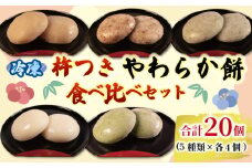 やわらか餅 20個 (5種類✕4個) 食べ比べ セット  冷凍 餅 もち お餅 小分け 真空パック 国産 無添加 正月 お正月 年末年始 簡単 便利 お雑煮 ぜんざい 焼き餅 おやつ 詰め合わせ 長期保存 備蓄食 非常食 防災 三重県 伊勢 志摩 5000円 5千円 五千円