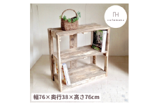 シェルフ 棚 本棚 収納 木製 アンティーク風 家具 インテリア ウッド シンプル ナチュラル リメイク リサイクル 木材 ハンドメイド リビング ダイニング 収納棚 飾り棚 手作り 完成品 50000円 5万円 五万円 / シェルフ 2段