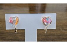 イヤリング ステンレス アクセサリー レジン 手作り ハンドメイド アワビ サザエ 貝殻 プレゼント ギフト 三重県 志摩市 伊勢志摩 志摩 10000円 1万円 一万円  / 海洋プラスチックアップサイクル ( イヤリング：ハート型 )