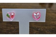 ピアス ステンレス アクセサリー レジン 手作り ハンドメイド アワビ サザエ 貝殻 プレゼント ギフト 三重県 志摩市 伊勢志摩 志摩 10000円 1万円 一万円  / 海洋プラスチックアップサイクル ( ピアス：ハート型 )