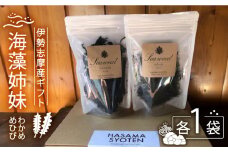わかめ 乾燥 国産 海藻 2種 セット 40g × 各1袋 めかぶ めひび 味噌汁 みそ汁 うどん ラーメン スープ 簡単調理 アレンジ 朝食 昼食 夕飯 朝ご飯 健康 栄養 三重県 志摩市 伊勢 5000円 以上 10000円 以下 海藻姉妹（わかめ・めひび）伊勢志摩産ギフト