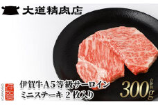【伊賀牛】 A5サーロイン ミニステーキ 計約300g（2枚入り）
