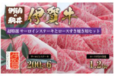伊賀牛 超特選 サーロインステーキとロースすき焼き用セット
