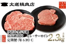 【年6回】伊賀牛 A5ヒレ・サーロイン 定期便C 総合計約2.3kg