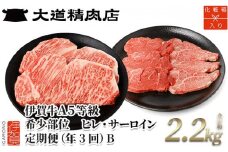 【年3回】伊賀牛 A5ヒレ・サーロイン 定期便B 総合計約2.2kg