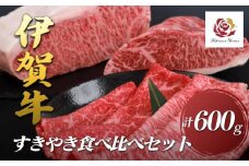 伊賀牛ロース・赤身モモすきやき食べ比べセット　各300g×2（計600ｇ）