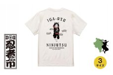 〈予約/9月以降配送〉猫忍者Tシャツ/バックプリント ホワイト 男女兼用【Mサイズ】