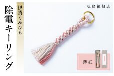 《5色展開》伊賀くみひも　除電キーリング《薄紅》