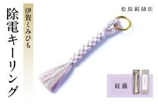 《5色展開》伊賀くみひも　除電キーリング《紅藤》