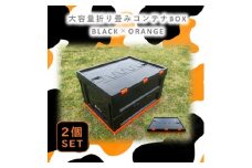 折畳式コンテナBOX ブラック×オレンジ 2個SET【1318331】