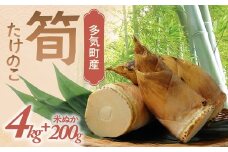 たけのこ 4kg 米ぬか付き 筍 タケノコ 国産 三重県 多気町 JA-05