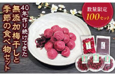 40年作り続けてきた無添加梅干しと季節の食べ物セット 数量限定 梅干 うめぼし しょっぱい すっぱい 紫蘇 シソ しそ 紅生姜 紅ショウガ 紅しょうが 塩漬け 漬物 お漬物 ジャム ジュース 三重県 多気町 TH‐01