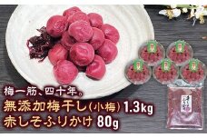 【数量限定】40年作り続けてきた無添加梅干し（小梅）と赤しそふりかけのセット 梅干 うめぼし しょっぱい すっぱい 紫蘇 シソ しそ お弁当 ご飯のお供 三重県 多気町 TH-02