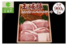 玉城豚とんてき・スパイスステーキセット 960g（肉 豚肉 玉城豚 とんてき スパイス ステーキ セット ロース 肩 ロース ピリ辛 ハーブ カレー ブランド ジューシー 柔らか 脂身 甘さ 加工品 三重県 玉城町 玉城アクトファーム）