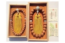 御山杉 御白石 お念珠 男女ペア 男女共 イエロー ／ 世古林業 銘木 数珠 三重県 度会町 伊勢志摩