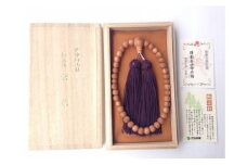 御山杉　お念珠　女性用：古代紫　桐箱／世古林業　数珠　銘木　希少　三重県　度会町　伊勢志摩