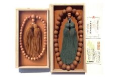 御山杉　お念珠　男女ペア　男性用：緑　女性用：金茶／世古林業　銘木　数珠　三重県　度会町　伊勢志摩