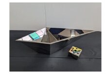 ステンレス器　折り紙～オリガミ～ ／ 大河内 花器 小物入れ 鑑賞用 飾り器 2代目山本晴久 1点もの ステンレス 三重県 度会町