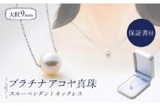 真珠 ペンダント 9mm pt850 プラチナ 大粒 アコヤ真珠 アクセサリー ネックレス ファッション ジュエリー akoya パール フォーマル カジュアル プレゼント ギフト 贈り物 贈答品 お祝い 誕生日 記念日 冠婚葬祭 慶事 弔事 結婚式 卒業式 入学式 国産 三重県 伊勢 志摩 南伊勢町 / パールハヤシ 大粒 9ミリ プラチナ アコヤ真珠 スルーペンダントネックレス